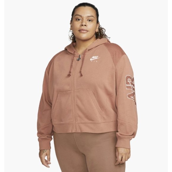 Nike Tops - Nike Air Full Zip Fleece Hoodie Sweatshirt Size 3X Brown Cocoa